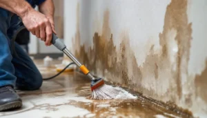 how to clean water stains off basement walls
