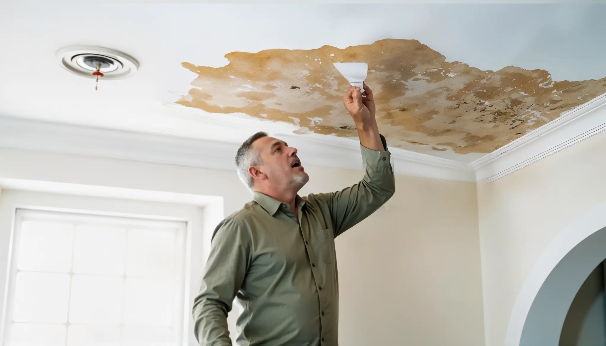 First signs of water damage on ceiling (1)