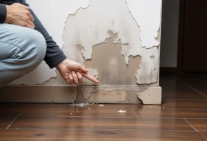 Signs of water damage in walls