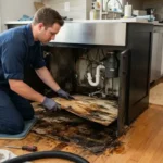 2. Kitchen Sink Leaks & Wet Subfloors