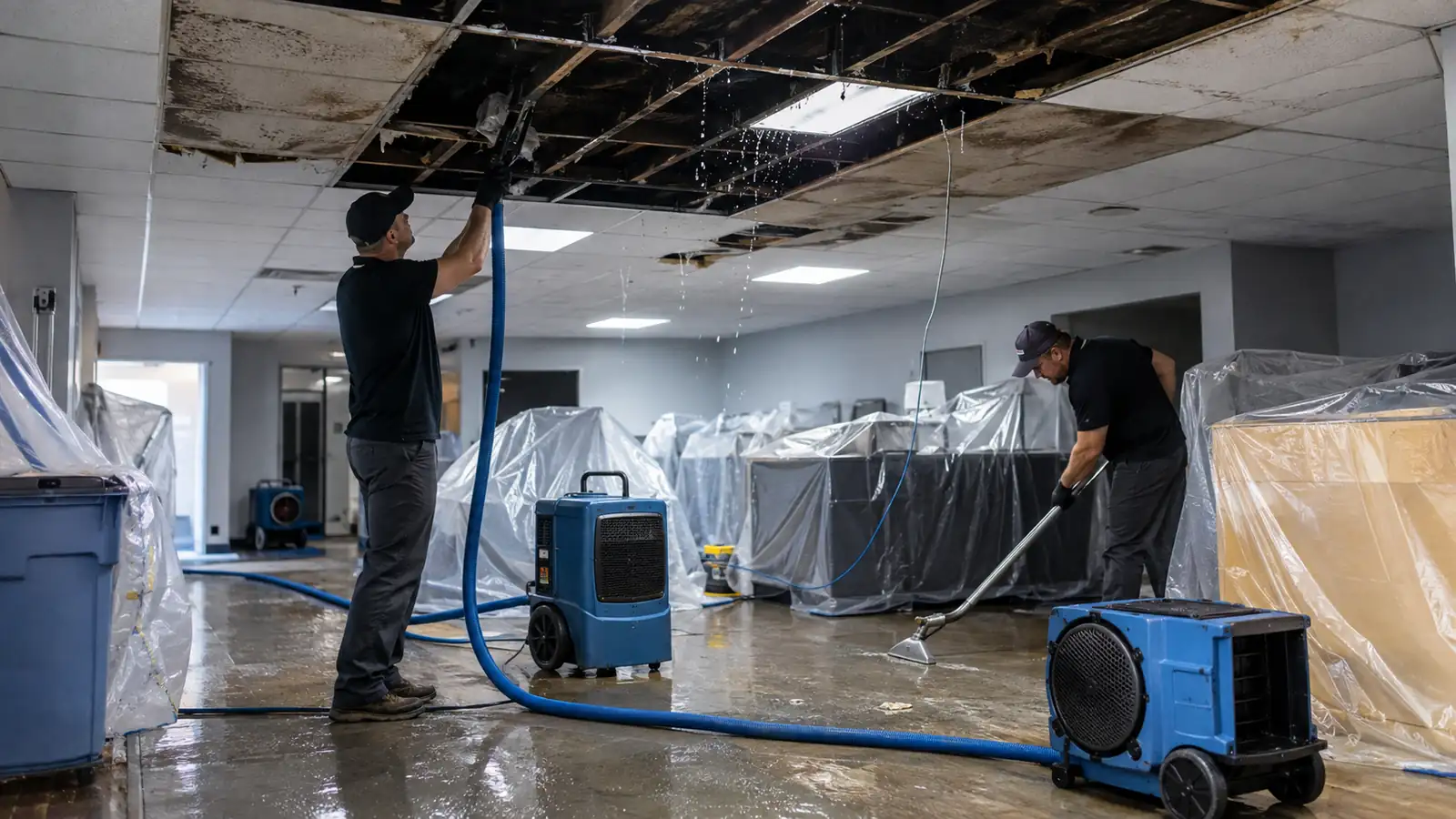 4-Commercial-Roof-Leaks-When-Water-Spreads-Beyond-the-Ceiling