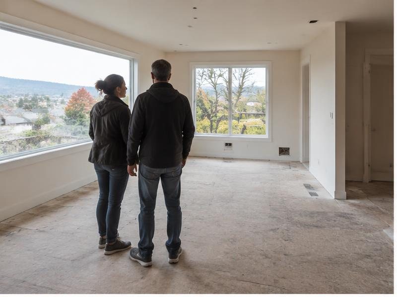 Remodeler walking through and assessing an existing home interior